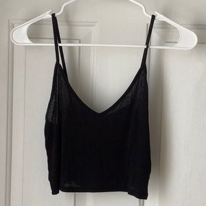 Urban Outfitters Black Cropped Tank-SMALL